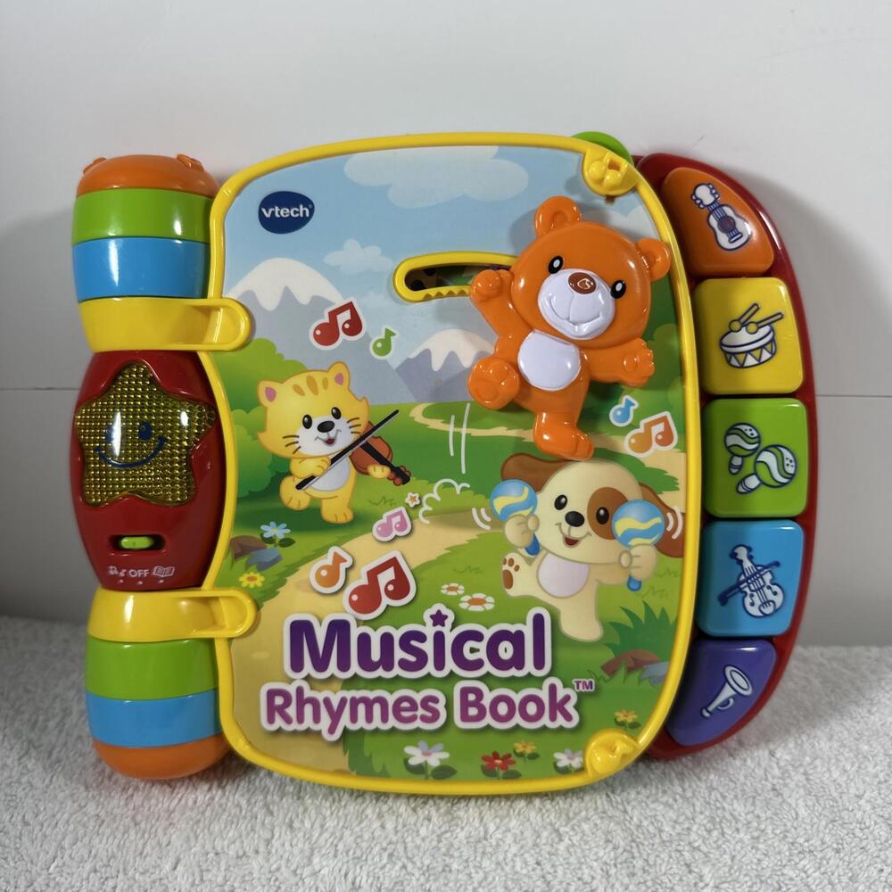 VTech Musical Rhymes Light Up Talking Educational Book for Babies Tested~Works